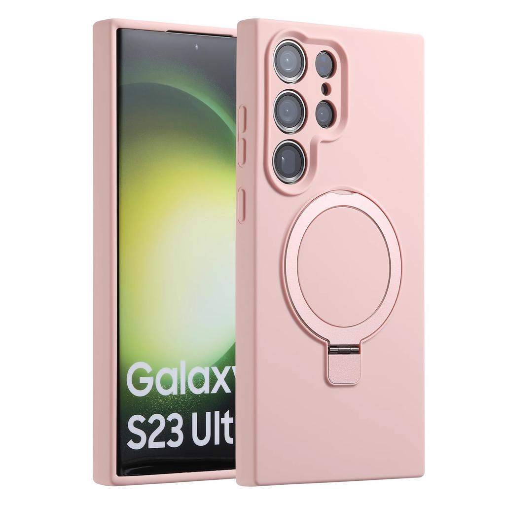 Подходит для чехла для мобильного телефона Samsung S25Edge Настоящий жидкий силикон S24Ultra Магнитный кронштейн Полная защита от падений Мягкий чехол 3
