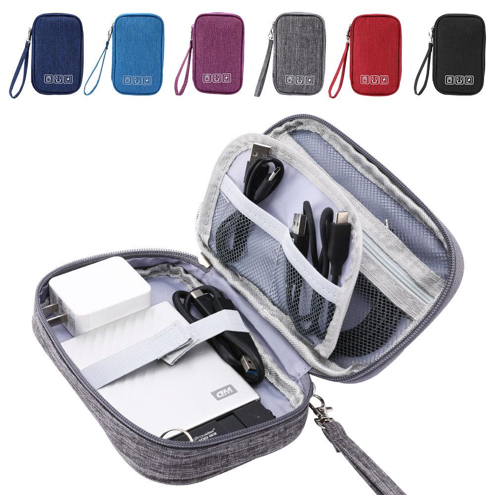 Portable Cable Digital Storage Bags Organizer USB Gadgets Wires Charger Power Battery Zipper Cosmetic Bag Case