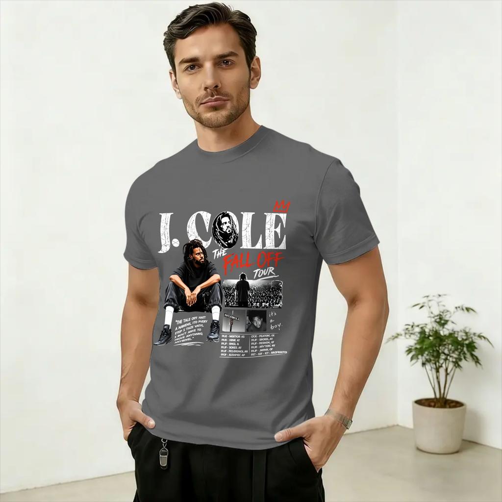 Unisexs J Cole The Fall Off Tour 2026 T Shirt 100 Cotton Clothing Funny Short Sleeve Round Collar Tees Plus Size TShirt
