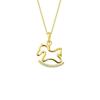 1/2Pcs Fashion Cute Shiny Zircon Hollowed-Out Wooden Horse Pendant Necklace For Woman Girls Collarbone Chain Jewelry Gift