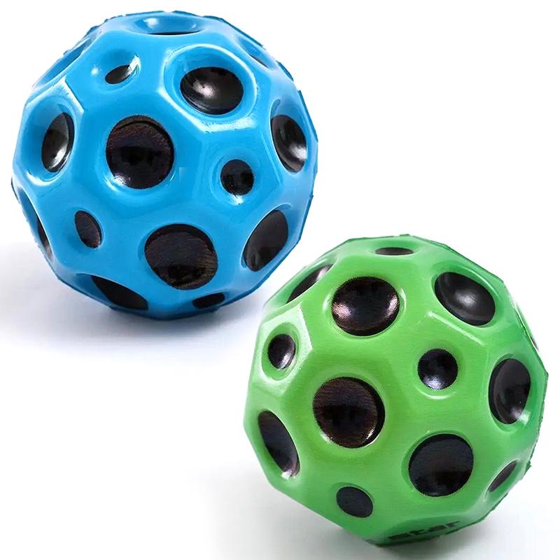 2 шт., мяч для прыжков, мягкие игрушки из пенополиуретана, антистресс в форме луны, пористые надувные космические шары, высоко прыгающие лунные антистрессовые шарики для детей и взрослых