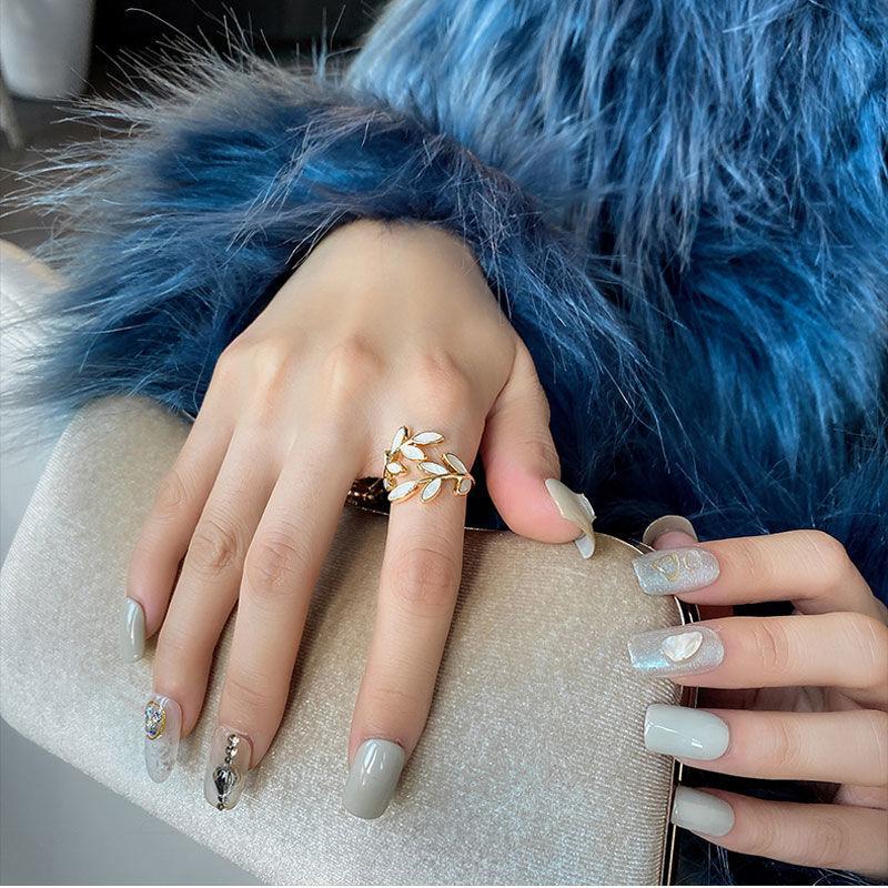 Minimalist Exquisite Zircon Gold Color Geometric Open Rings For Women Korean Fashion Jewelry Wedding Party Unusual 's Rings