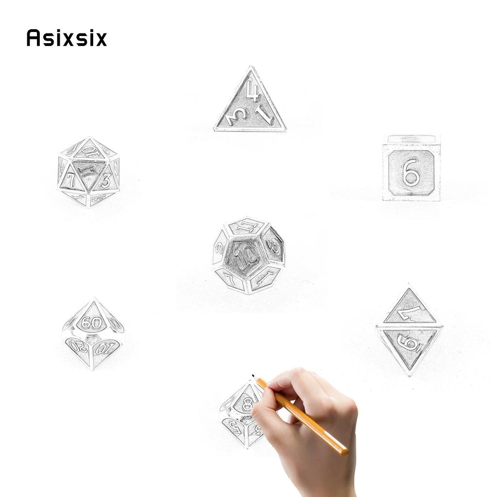 7 шт., зеленые, красные стандартные металлические кубики, набор цельнометаллических многогранных кубиков, подходящий для ролевой ролевой игры, настольной игры, карточной игры