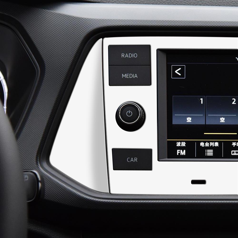 Для VW T-CROSS Volkswagen Tcross 2018-2023 Накладка на рамку панели дисплея консоли Центральные наклейки с блестками Аксессуары из нержавеющей стали