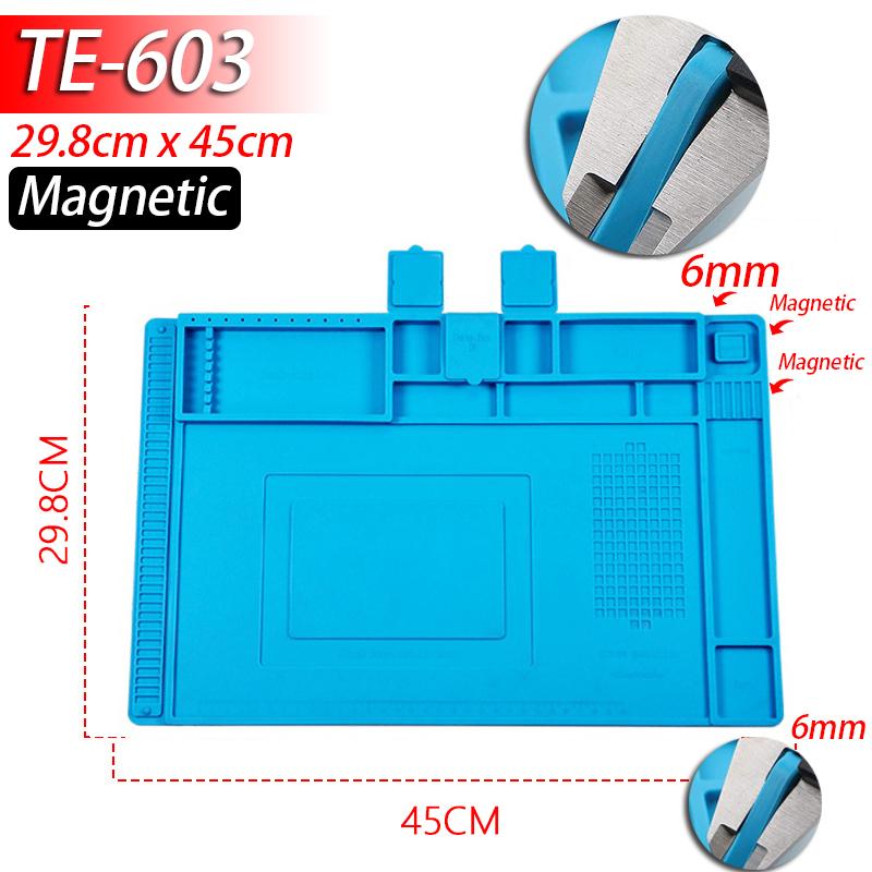 Коврик для паяльной станции, силиконовый рабочий коврик, термостойкий, 932°F, антистатический магнитный коврик для ремонта электронных телефонов, ноутбуков, часов