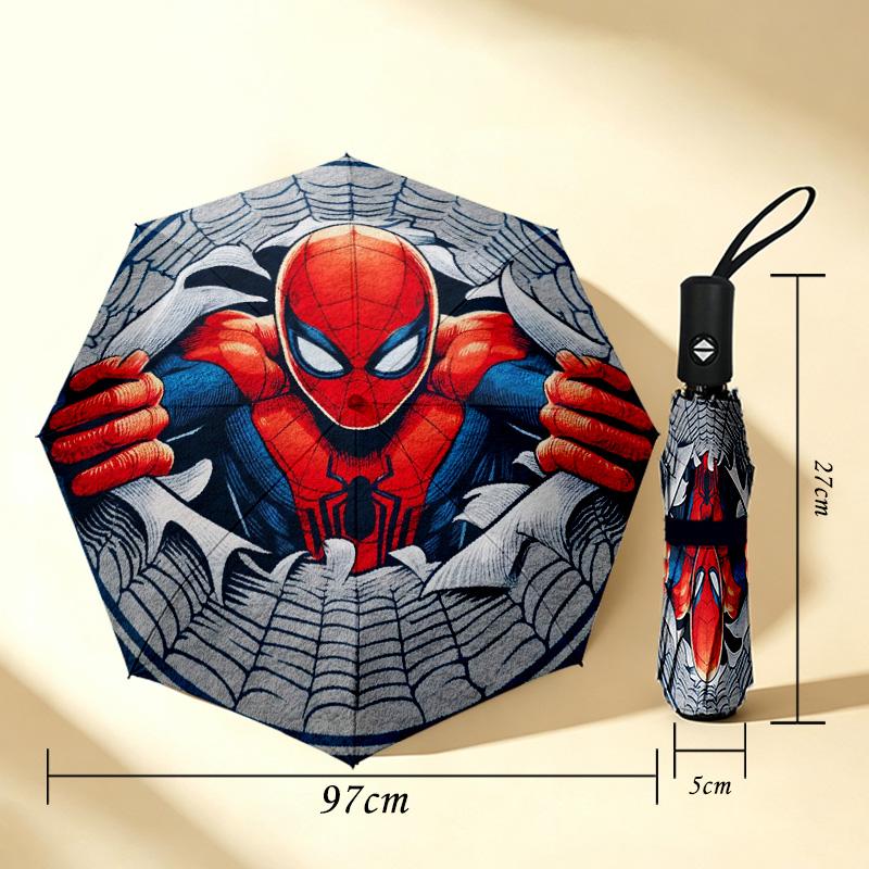Spiderman Web 8 Ribs 3Fold Black Glue Uv Protection Umbrella Sun Protection Rainproof Compact Folding Umbrella For Travel Daily Use C923229