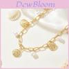 Minimalist Geometric Alloy Necklace With Artificial Pearl Pendant For Casual Women