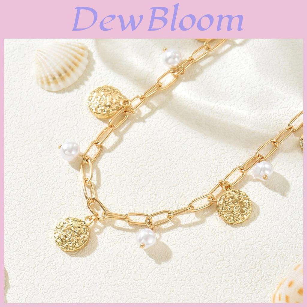 Minimalist Geometric Alloy Necklace With Artificial Pearl Pendant For Casual Women