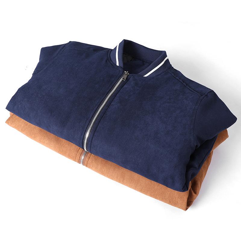Spring and Autumn New Jacket Large Size Cotton Suede Baseball Uniform Casual Men's Jacket Jacket