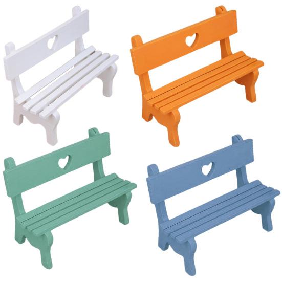 Декоративная скамейка для кукольного домика, изысканная деревянная патио, лужайка, сказочная садовая скамейка, домашний декор