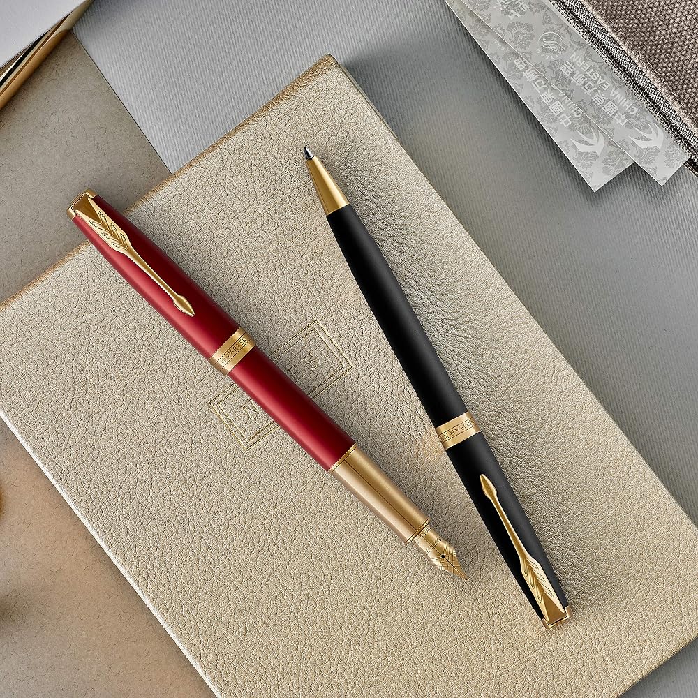 PARKER Паркер Перьевая ручка Sonnet Матовый черный GT Тонкое перо Подарочная коробка Обычный импортный товар 195...