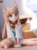 Порошок из желтых бобов Аниме Фигурка Сидящая Девочка Ест Рыбу Модель Леди Коллекционная Подарок на День Рождения Статическая Игрушка для Детей от 3 лет