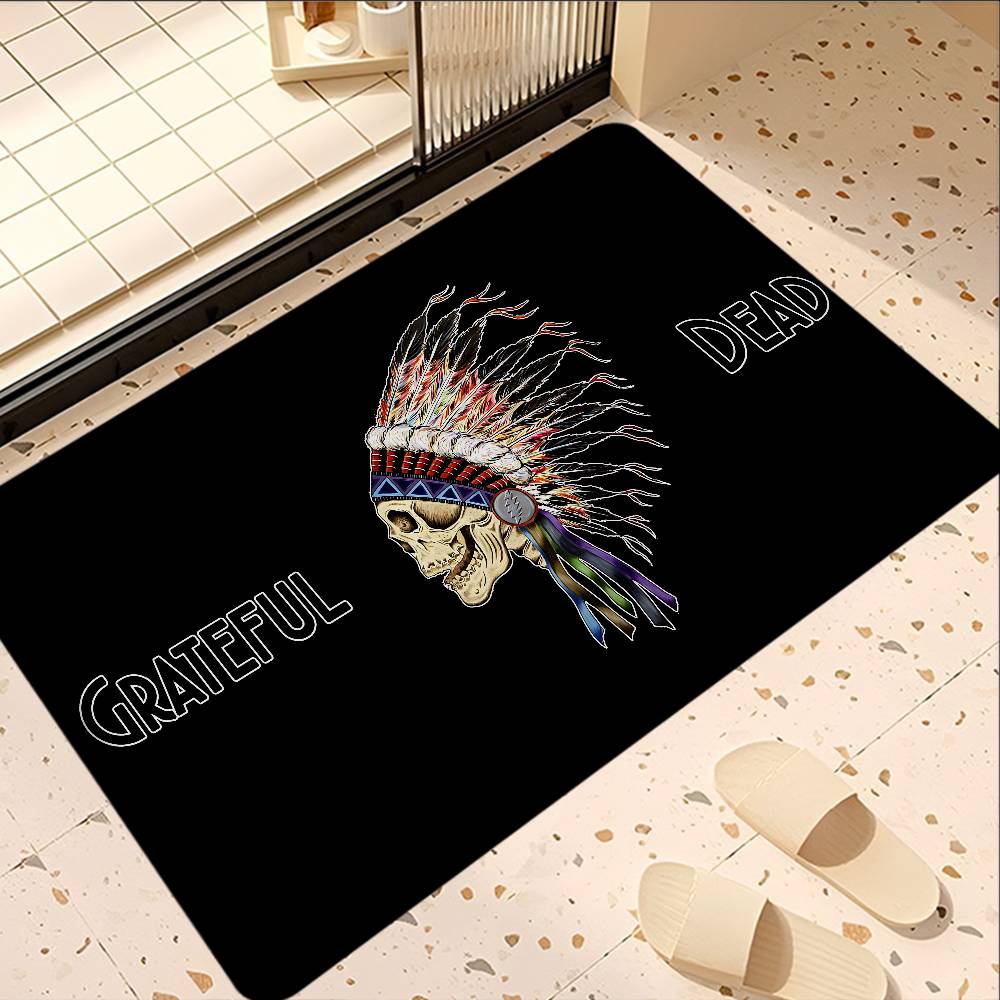 G-Grateful D-Dead Band Floor Mat Kids Room Bedroom Decoration Balcony Anti-Slip Doormat Living Room Welcome Rug