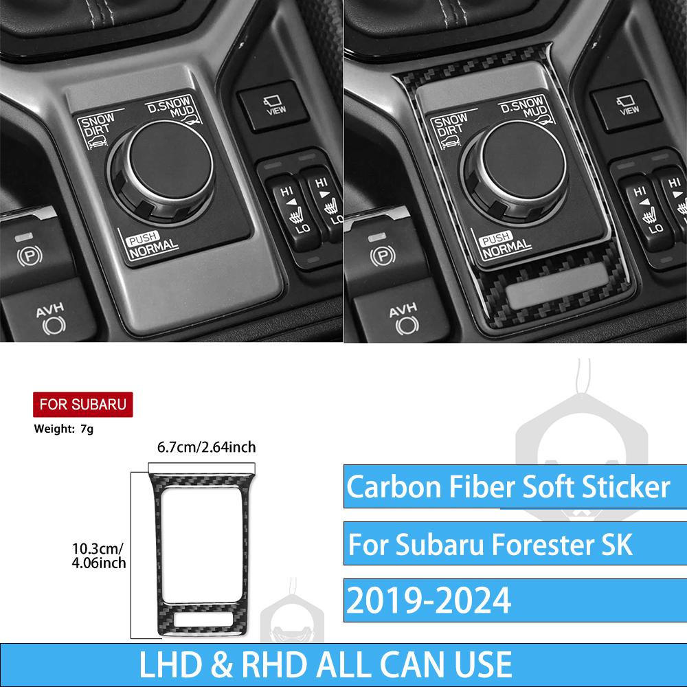 Real Carbon Fiber Car Accessories Gear Air Vent Set Trim Cover Soft Sticker For Subaru Forester SK      2024
