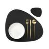 1/4/6 Sets Black Table Placemats and Coasters Oval Shaped Table Mats Pad Kitchen Accessories Place Mat for Indoor  Outdoor