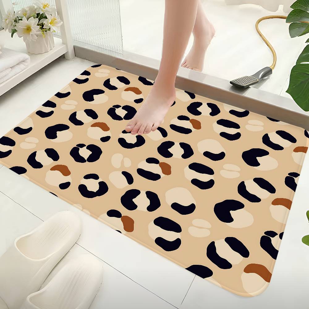 Anime Leopard print Kitchen Mat Kids Room Bedroom Decoration Balcony Anti-Slip Doormat Living Room Alfombra