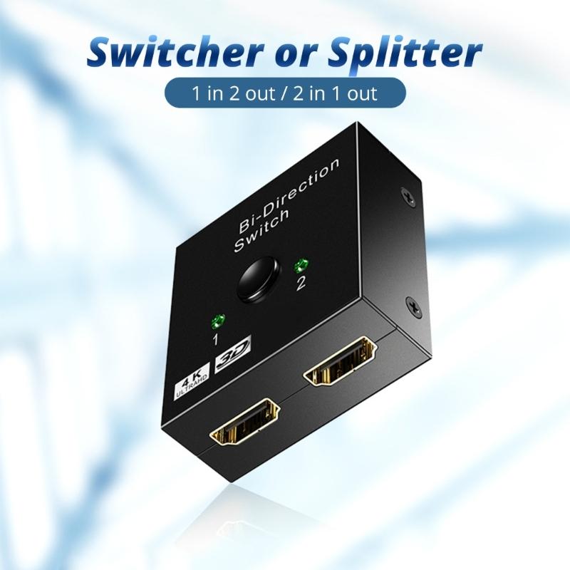 4K HDMI Разветвитель экрана Двунаправленный HDMI Переключатель с USB-кабелем для отображения на двух мониторах на HDTV или компьютере