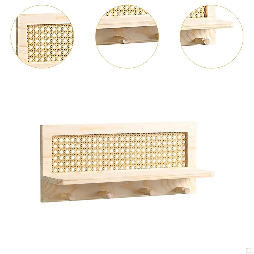 Настенная вешалка с полкой, включает четыре крючка для ключей и сумок в прихожей