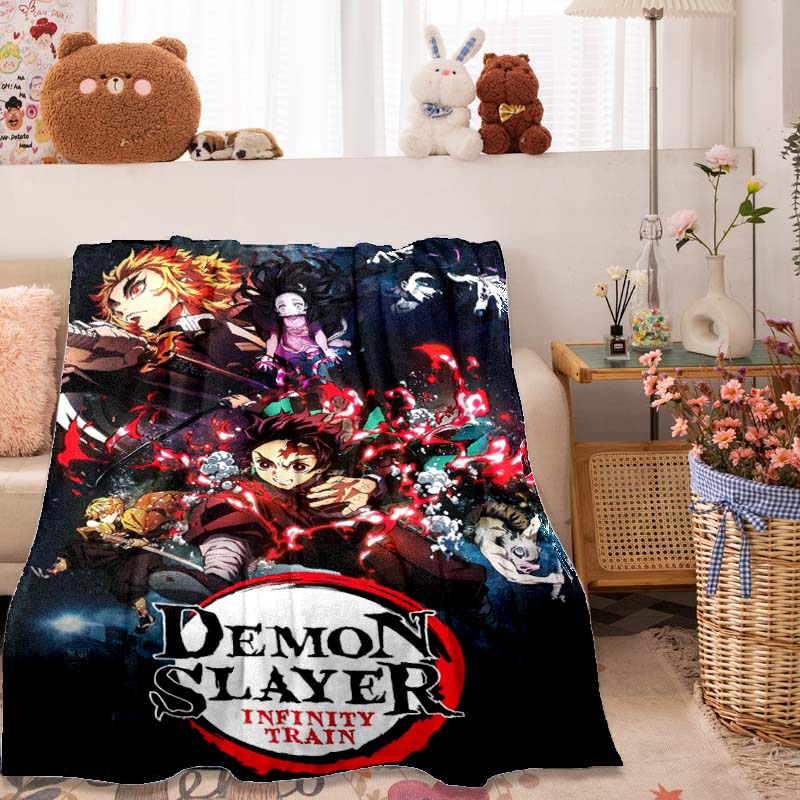 The Anime-themed Kimetsu No Yaiba Blanket Is Perfect for Naps, Sofas, Living Rooms, Offices, Bedrooms, and Other Similar Spaces.