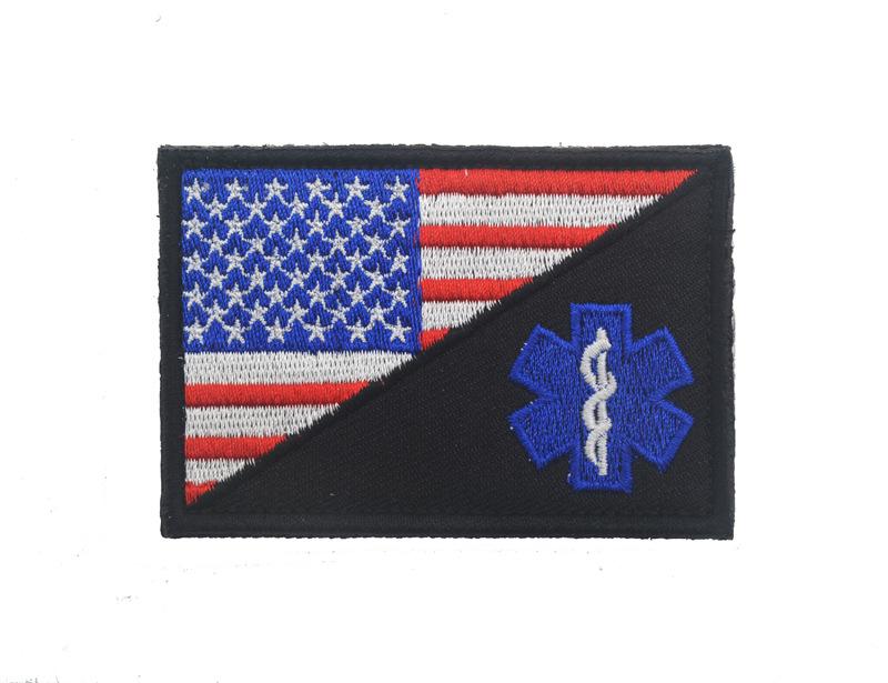 USA Star of Life EMT Paramedic Rescue Embroidered Velcro Arm Patch