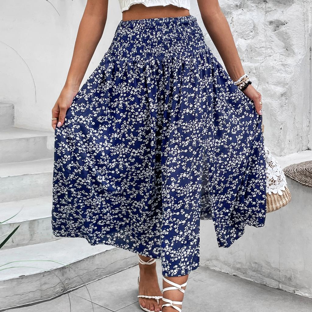 Женские повседневные юбки с цветочным принтом на лето и весну