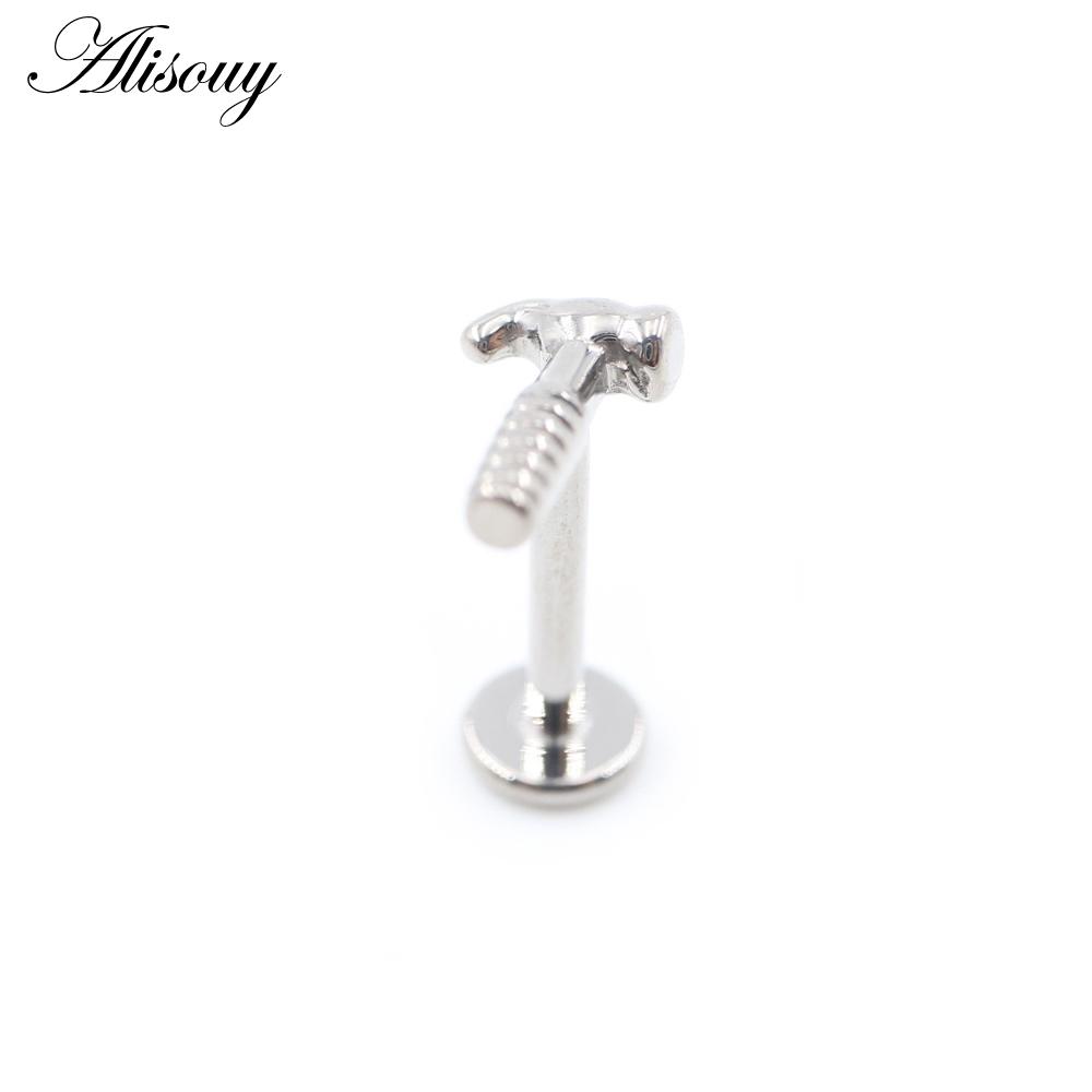 1 шт. титановая морская звезда, змея, ножницы, молоток, луна, циркон, лабрет, кольцо-гвоздик для губ, серьги для хряща уха, украшения для пирсинга тела