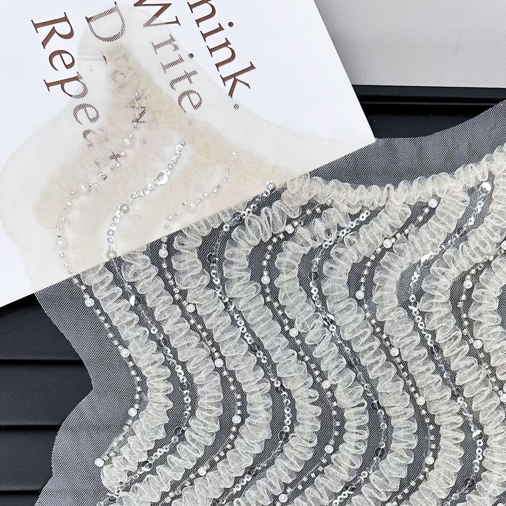 Кружево Кружево Волнистая Планка Спереди Воротник Декоративная Линия Выреза Изогнутая Линия Выреза Тканевая Наклейка Платье Платье Аксессуары для Одежды