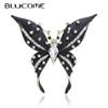 Charming Black Butterfly Brooches for Women Unisex Enamel Flying Insects Party Office Fashion Pin Gifts