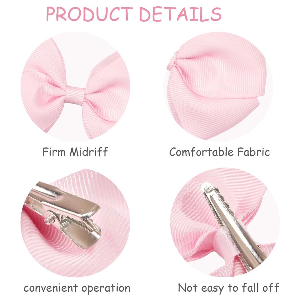 Набор из 20 шт. 4-дюймовых заколок для волос с милыми бантиками конфетных цветов для маленьких девочек, милые ленточные заколки, детские головные уборы, детские аксессуары для волос, подарки