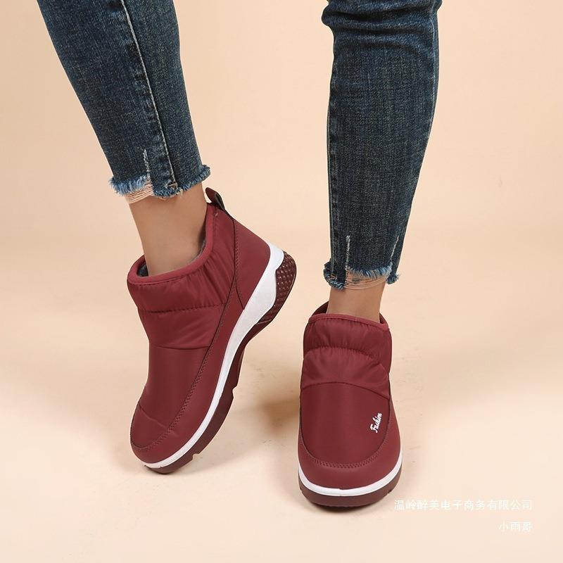 Новый стиль зимних ботинок, парусина, флис, утепленные, теплые, женские ботинки больших размеров и хлопковые туфли