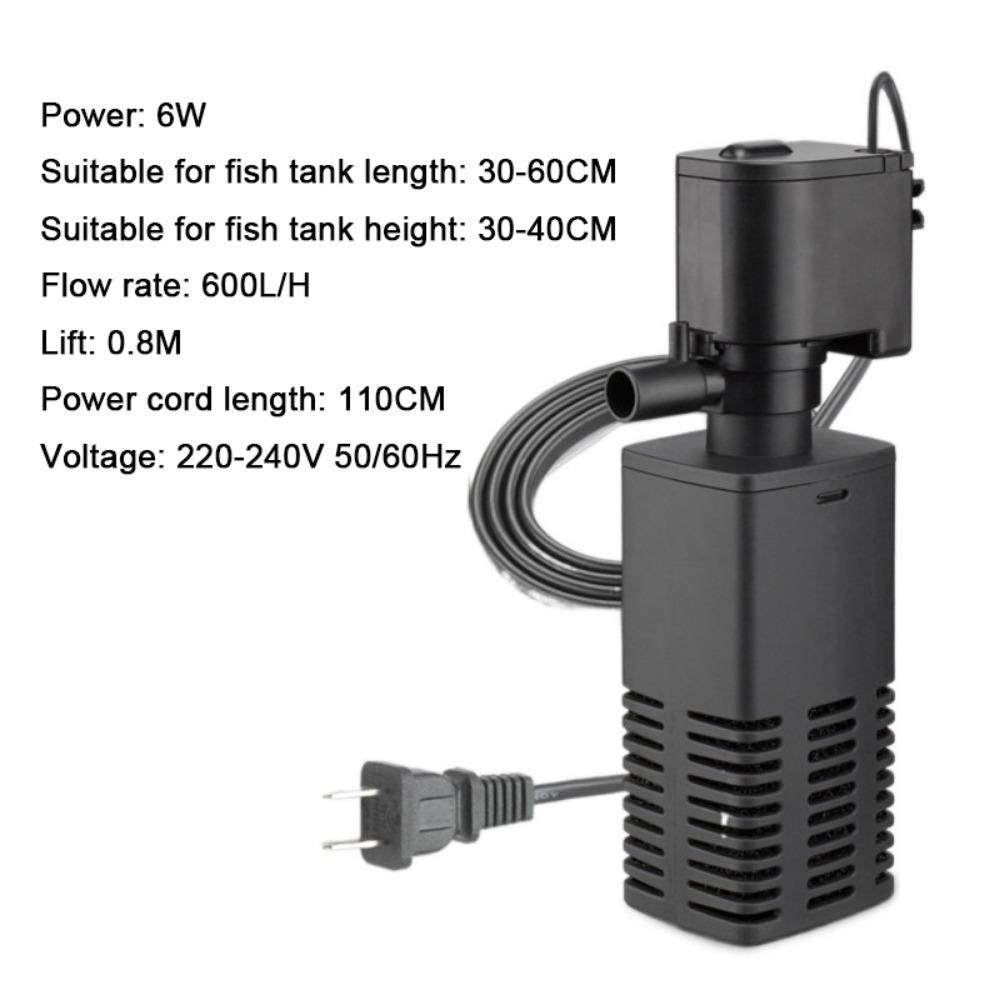 Пластиковый аквариумный встроенный фильтр 4/6/12/20/30 Вт Погружной насос Аквариумный фильтр для дома