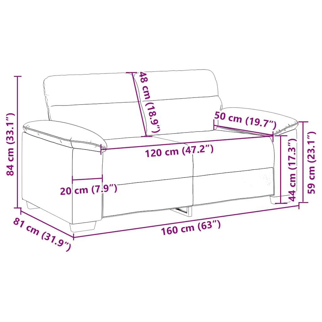 2 Seater Sofa Grey 160 x 81 x 84 cm Faux Leather