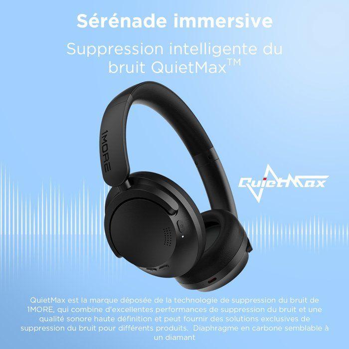 Casque antibruit - 1MORE - SonoFlow SE - Bluetooth 5.0 - Autonomie 70H - Micro intégré - Noir