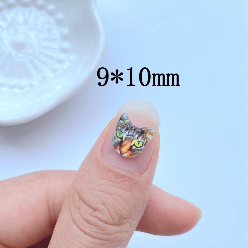 50 шт. Новые Мини Милые 9*10 мм Животное Мультяшный Кот Голова Плоская Сторона Смола Скрапбукинг Украшения для Бижутерии Поделки Аксессуары