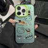 Full-screen Hello Kitty phone case for iPhone 16 Pro Max, cute cartoon design, 14/13/12/11, double-layered, colored silver.