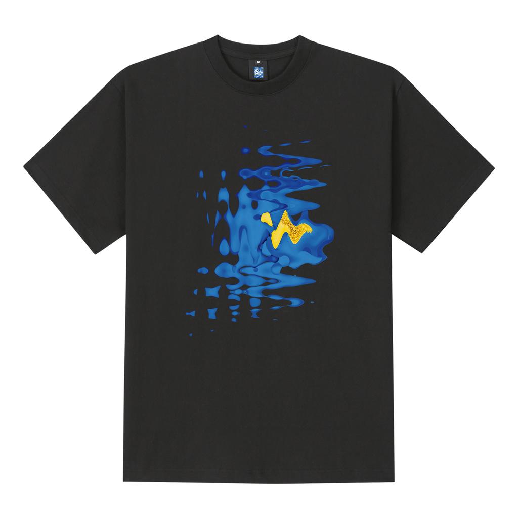 RADINEO Wave Flower Short Sleeve T-Shirt Black