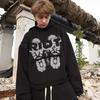 2025 Cross-Border Hooded Cardigan: Unisex Dark Print Streetwear Sweatshirt