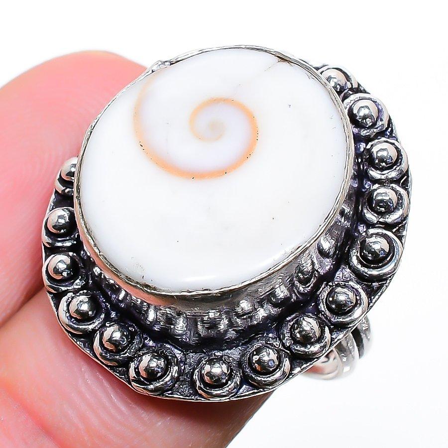 Shiva Eye Gemstone Handmade 925 Sterling Silver Jewelry Ring Size 5