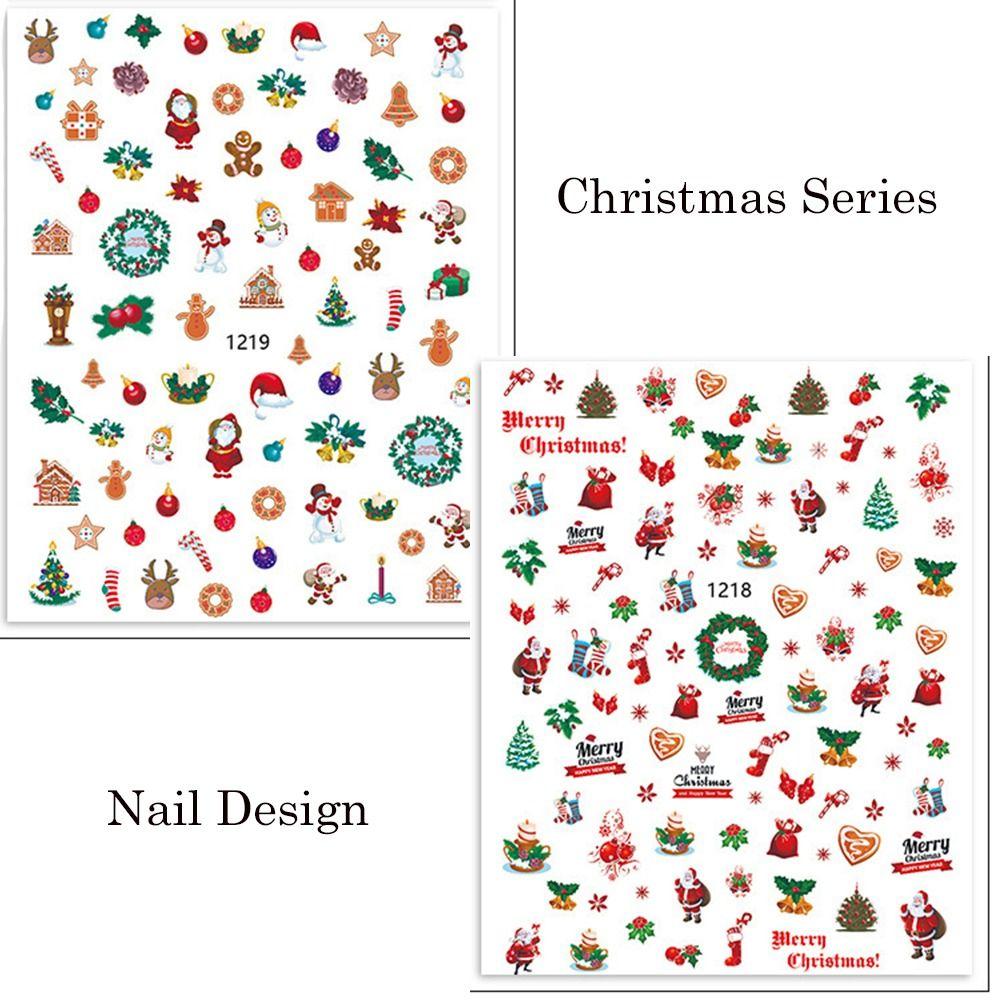 Nail Salon Santa Claus New Year Decals Manicuring Foils Christmas Nail Art Stickers Nail Decoration