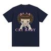 Лето 2025 Мелани Мартинес Cry Baby Мультяшный Графический Футболка Мужская Женская Милый Ретро Харадзюку 100% Чистый Хлопок Печатная Футболка