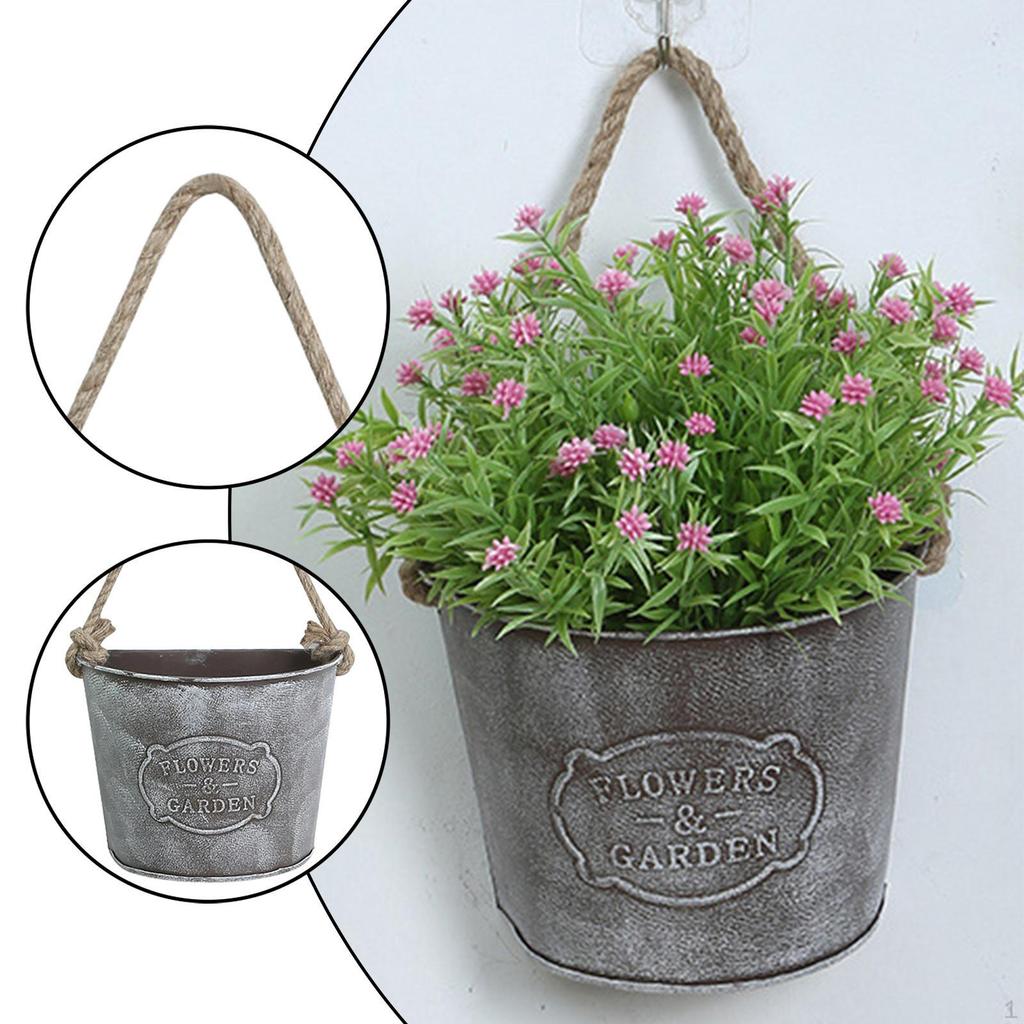 Hanging Planter Wall Flower Pot Holder Sturdy Basket for Farmhouse Balcony