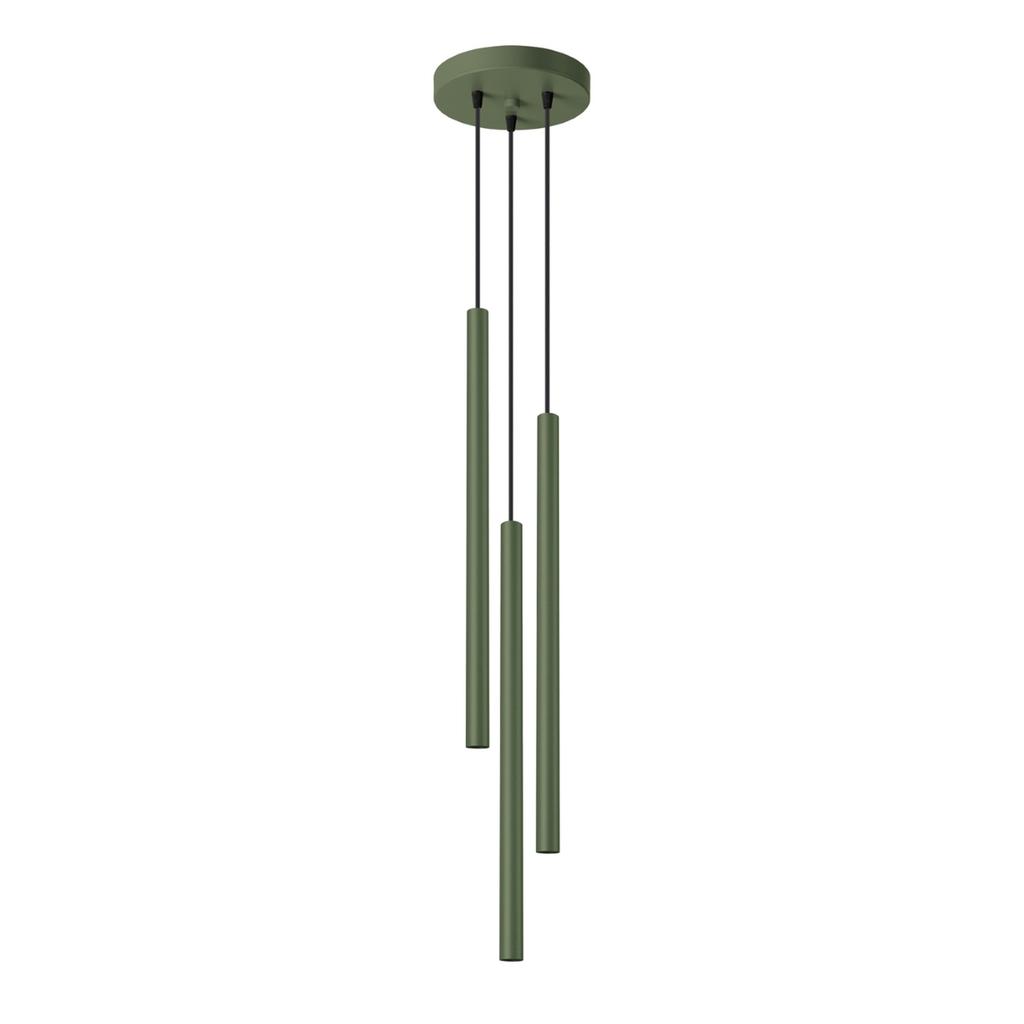 Pastelo 3P hanging lamp, olive green