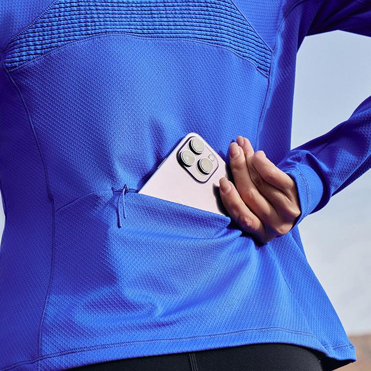 SAUCONY Однотонный повседневный трикотажный топ с воротником-стойкой, дышащий, с длинным рукавом, женский, топы, ярко-синий SC1230135A-BL02