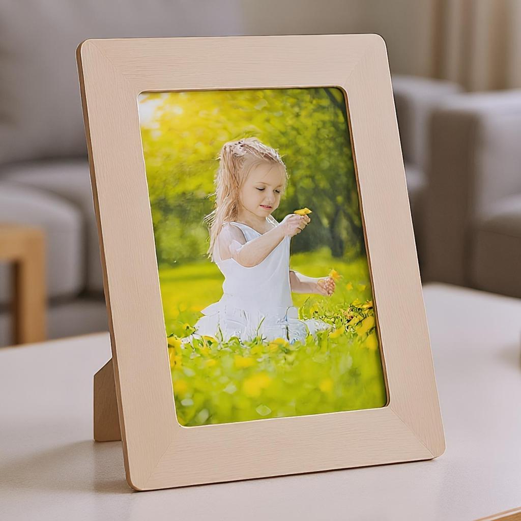 8pcs/set Wooden Picture Frame Set Unfinished DIY Photo Frame with Stickers Painting Tools Color Rhinestone Stickers for Kid