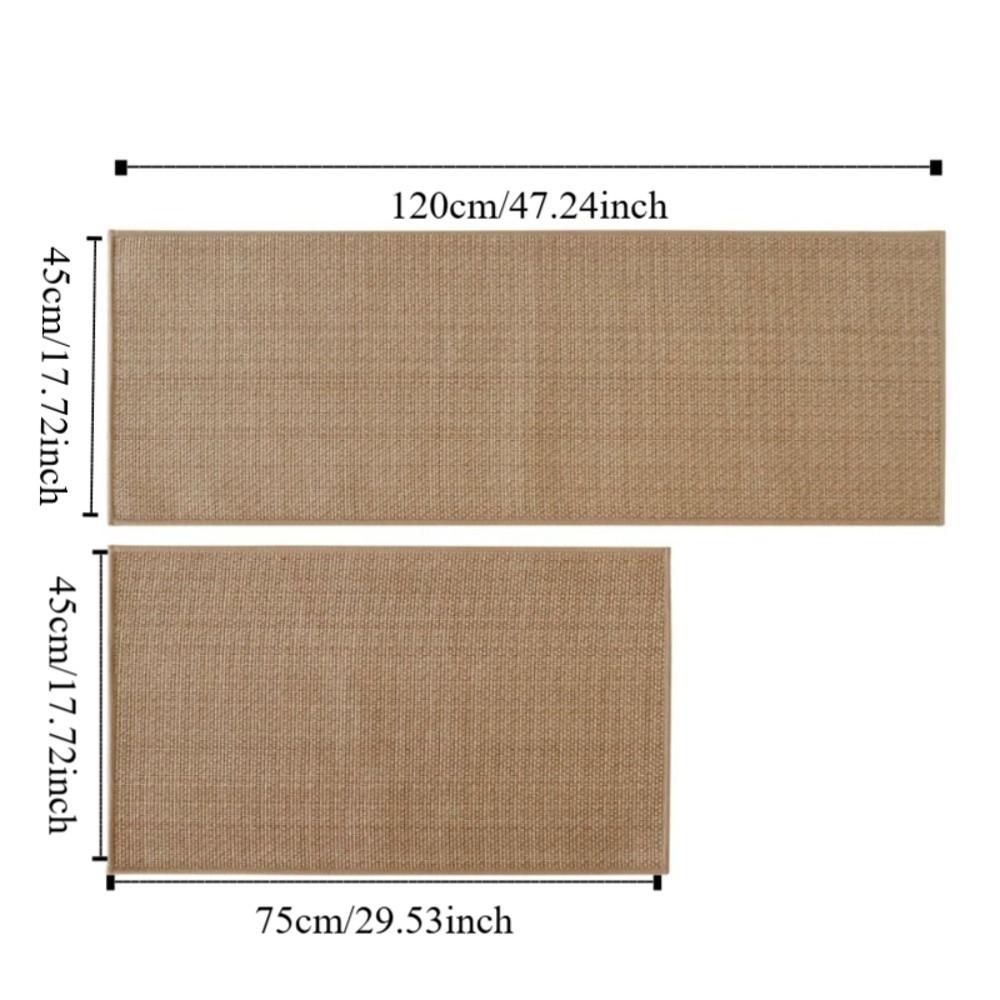 Japanese Style Super Absorbent Kitchen Floor Mat Soft Long Linen Weave Bath Mat Washable Thickened Kitchen Rug Living Room