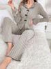 European & American Women's Casual Long-Sleeve Pajama Set with Bow