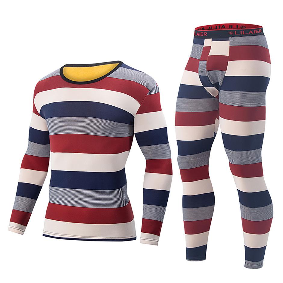 Мужское термобелье большого размера для осени и зимы, утепленное и утепленное, осенняя одежда и брюки, зимний холодный свитер из хлопка