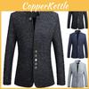 Stylish Mens Single Breasted Stand Collar Jacket Casual Business Tunic Suit Coat