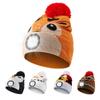 2020LED Flashlight Beanie Hats for Kids, Rechargeble Washable LED Head Lamp Hat, Winter Warm Caps with Lights Handfree for Outdoor