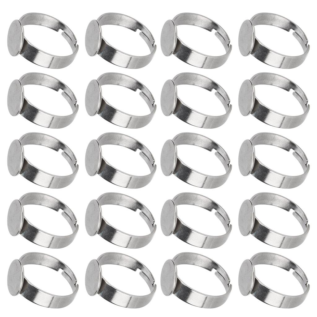 20 шт пустые кольца DIY регулируемые плоские кольца из нержавеющей стали основы для мужчин и женщин ювелирные изделия ремесло